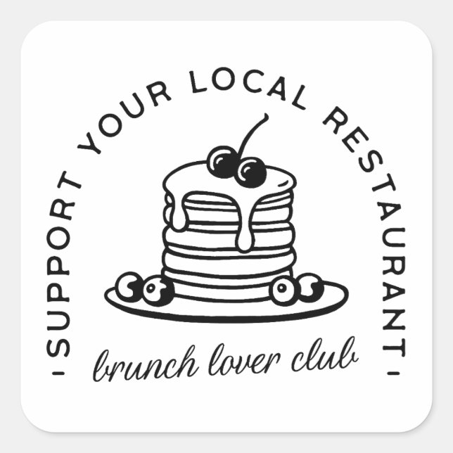 Brunch pancakes lover quotes square sticker (Front)