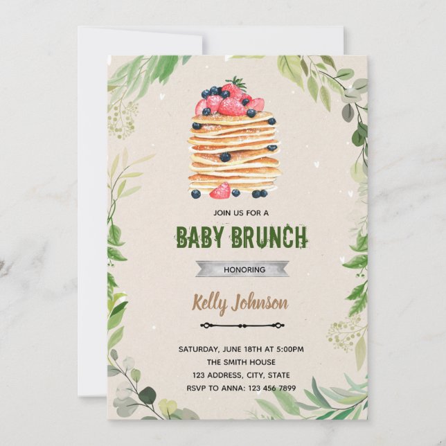 Brunch shower birthday invitation (Front)