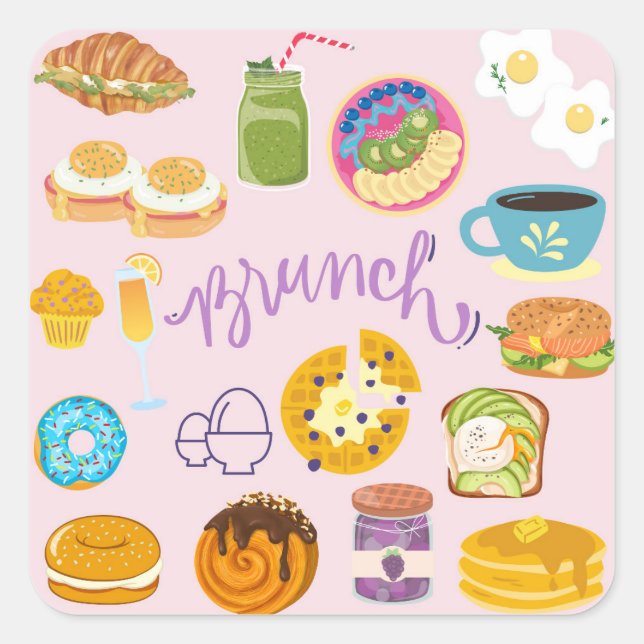 Brunch Squad Square Sticker (Front)
