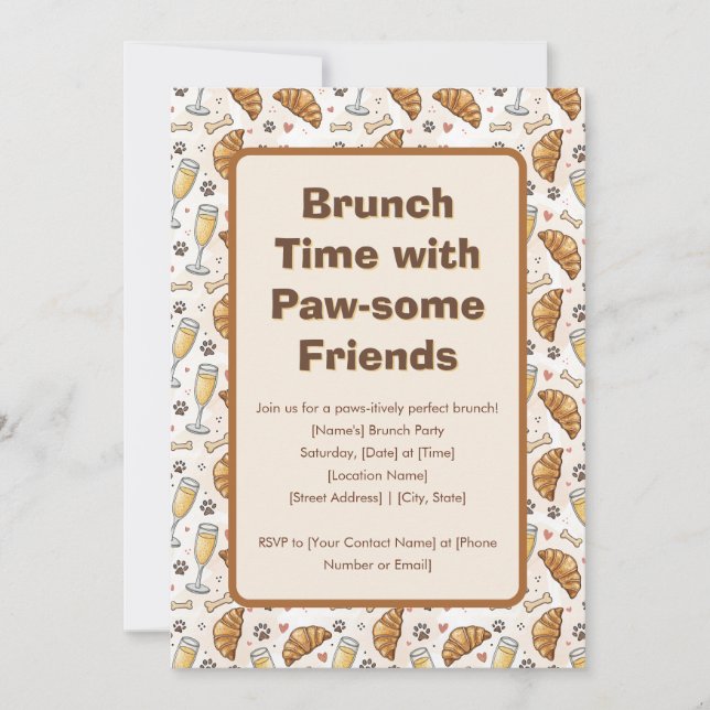 Brunch Time with Paw-some Friends Invitation (Front)