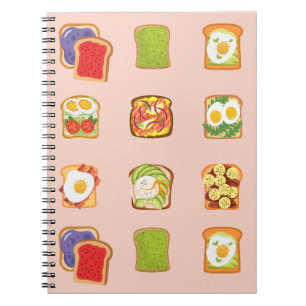 Brunch Toast Pattern Notebook