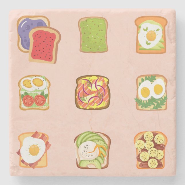 Brunch Toast Stone Coaster (Front)