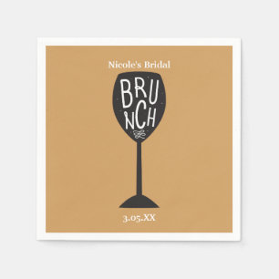 BRUNCH Wine Glass ANY COLOR & EVENT Napkins