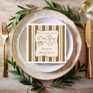 Brunch with bride retro coffee bridal shower napkin