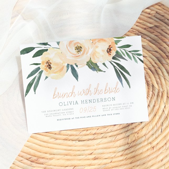 Brunch With The Bride | Blush Floral Bridal Shower Invitation (Creator Uploaded)
