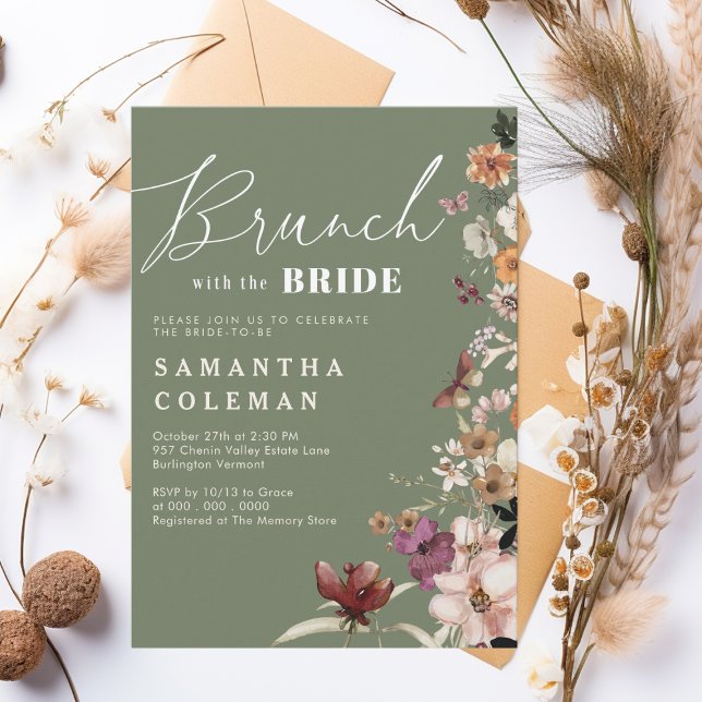 Brunch With The Bride Elegant Script Bridal Shower Invitation (Creator Uploaded)