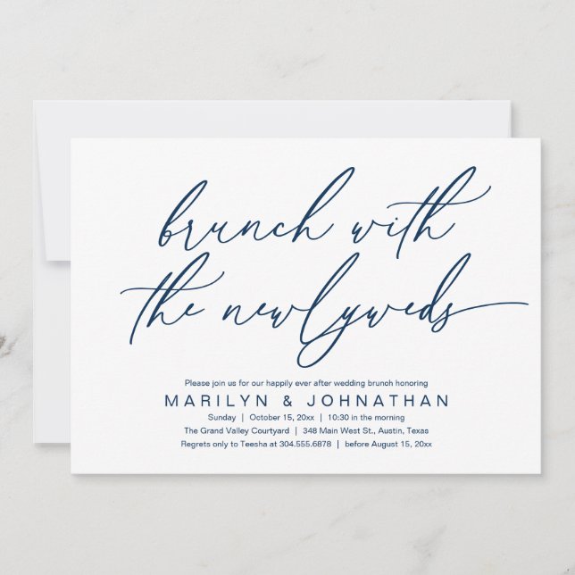 Brunch With The Newlyweds, Post Wedding Celebrate Invitation (Front)