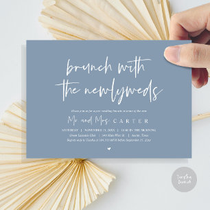 Brunch with the newlyweds, post wedding Dusty Blue Invitation