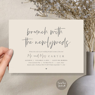 Brunch with the newlyweds, post wedding Grey Cream Invitation