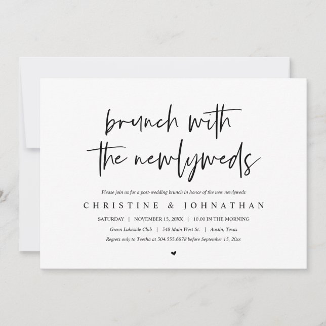 Brunch with the newlyweds, post wedding  invitatio invitation (Front)