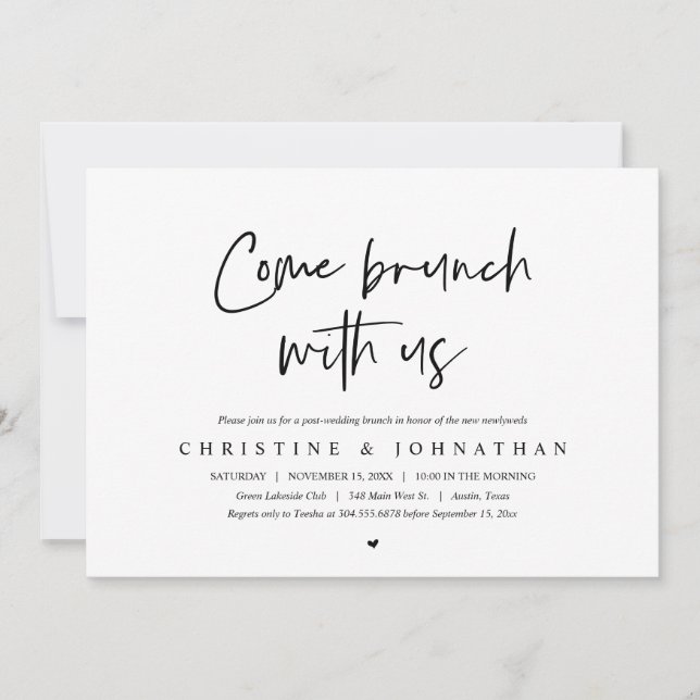 Brunch with the newlyweds, post wedding invitation (Front)