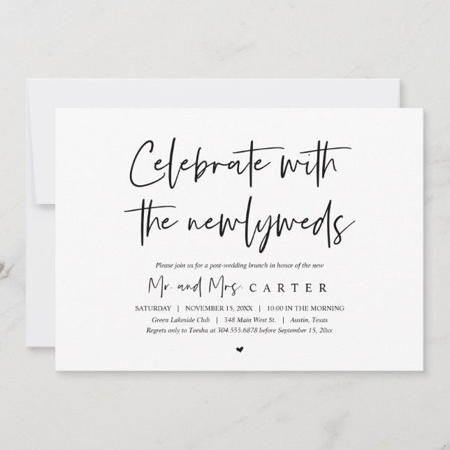 Brunch with the newlyweds, post wedding invitation (Front)