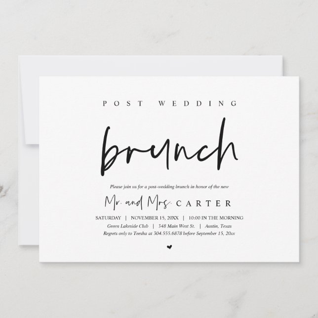 Brunch with the newlyweds, post wedding invitation (Front)
