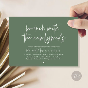 Brunch with the newlyweds, post wedding Sage Green Invitation