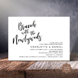 Brunch with the newlyweds, Wedding Elopement Invitation