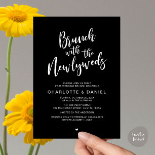 Brunch with the newlyweds, Wedding Elopement Invitation