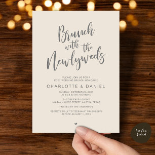 Brunch with the newlyweds, Wedding Elopement Invitation