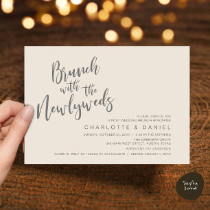 Brunch with the newlyweds, Wedding Elopement Invitation