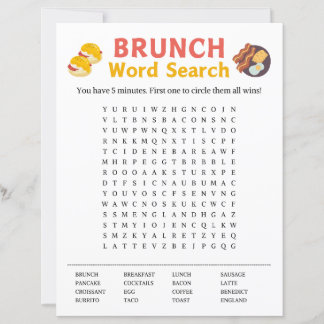 Brunch Word Search Game