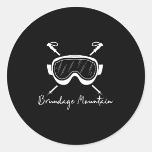 Brundage mountain idaho ski goggles skiing skier classic round sticker