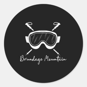 Brundage Mountain Idaho Ski Goggles Skiing Skier D Classic Round Sticker