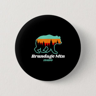 Brundage mountain idaho skiing snowboarding bear 6 cm round badge