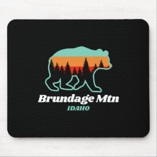Brundage Mountain Idaho Skiing Snowboarding Bear Mouse Pad