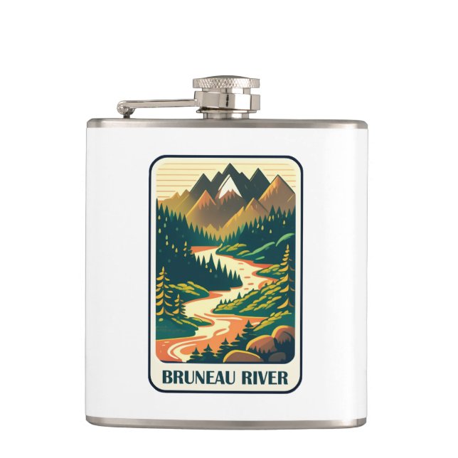 Bruneau River Idaho Colours Hip Flask (Front)