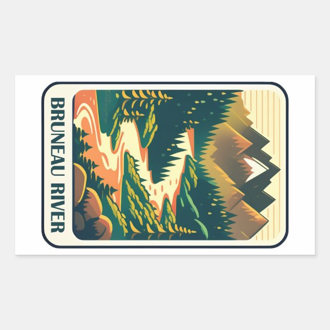 Bruneau River Idaho Colours Rectangular Sticker (Front)