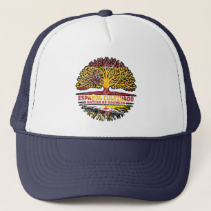 Brunei Bruneian Spanish Spain Tree Roots Flag Trucker Hat