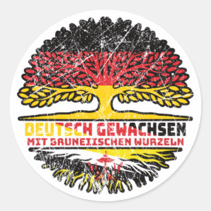 Brunei Bruneiisch Deutsch Deutschland Baum Wurzel Classic Round Sticker