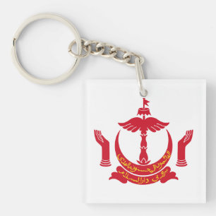 Brunei country coat arms symbol emblem flag key ring
