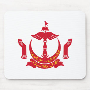 Brunei country coat arms symbol emblem flag mouse pad