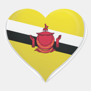 Brunei Darussalam love flag pride heart Sticker