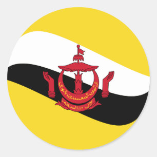 Brunei Fisheye Flag Sticker