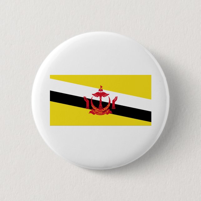 Brunei Flag 6 Cm Round Badge (Front)