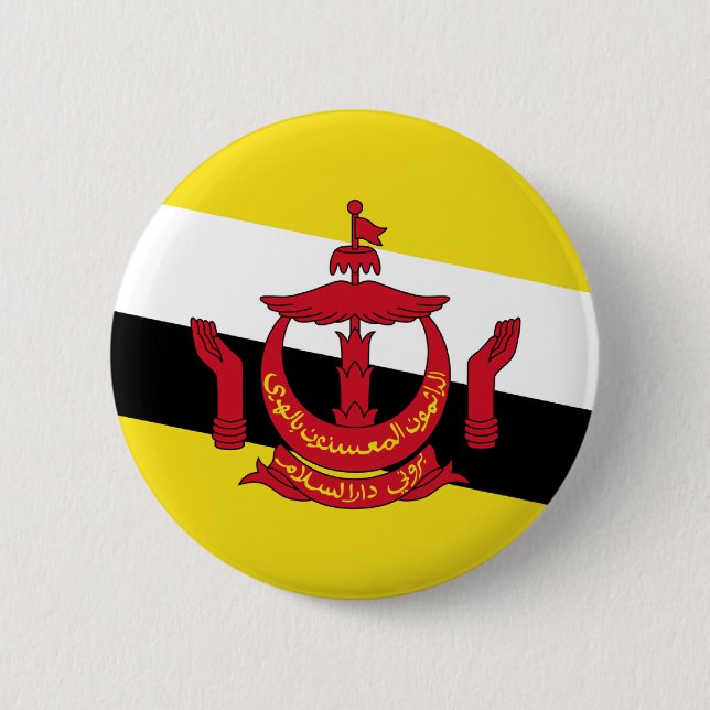 Brunei Flag 6 Cm Round Badge (Front)