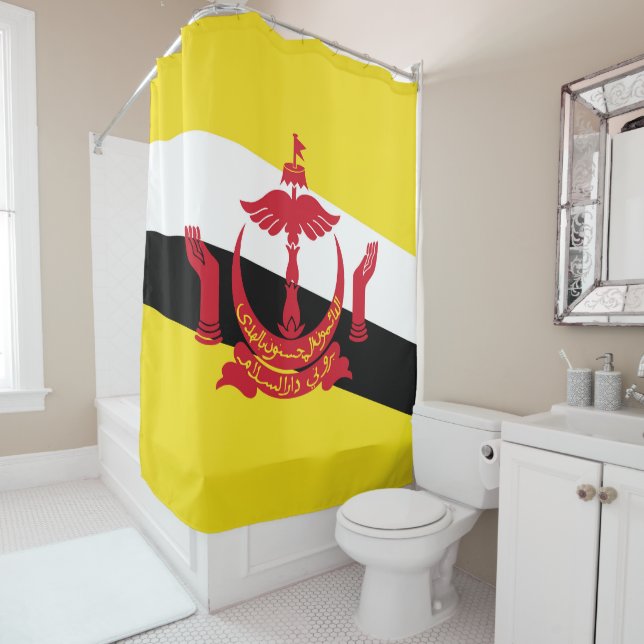 Brunei flag shower curtain (In Situ)