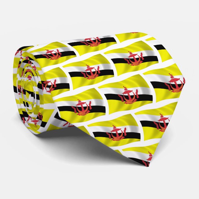 Brunei Flag Tie (Rolled)
