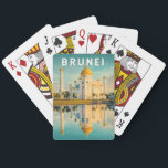 Brunei Illustration Travel Art Vintage Playing Cards<br><div class="desc">Brunei vector artwork design. Brunei,  a small yet culturally rich nation on the island of Borneo,  is known for its magnificent mosques,  pristine rainforests,  and unique stilt villages.</div>
