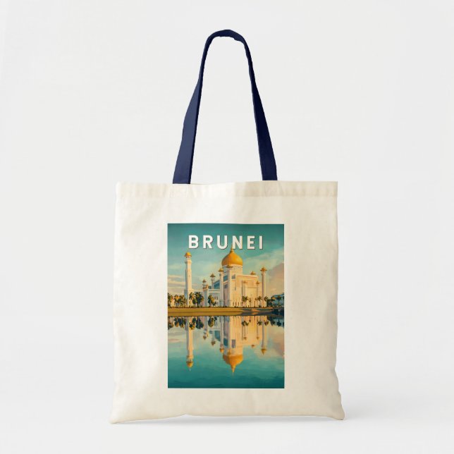 Brunei Illustration Travel Art Vintage Tote Bag (Front)