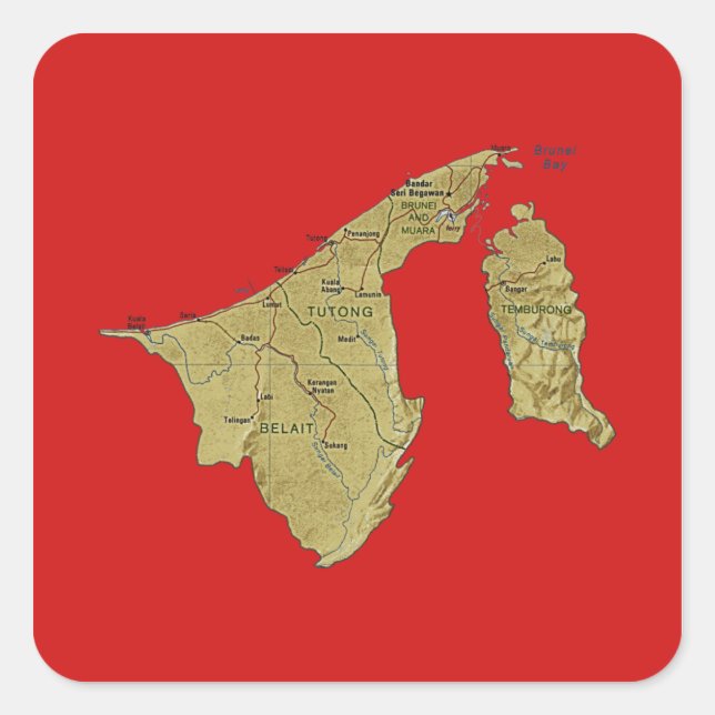 Brunei Map Sticker (Front)