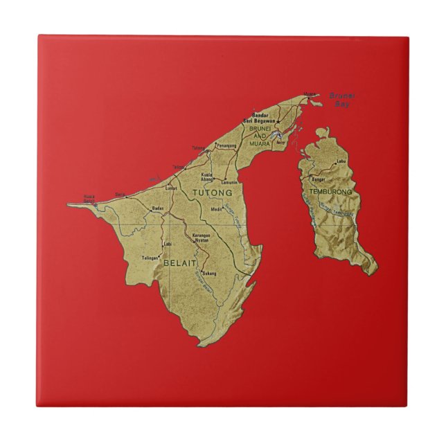 Brunei Map Tile (Front)
