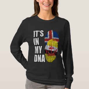 Bruneian And Icelandic Mix DNA Flag Heritage T-Shirt