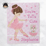 Brunette Ballerina Tutu Cute Jigsaw Puzzle<br><div class="desc">Personalised Multicultural "You're TuTu Cute" ballerina. Please check out more of my personalised gifts.</div>
