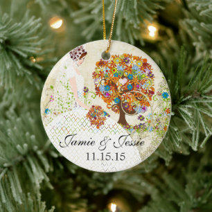 Brunette Birdesmaid Gifts Flower Tree Ceramic Tree Decoration