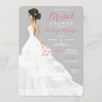 Brunette Bride Lace Gown Bridal Shower