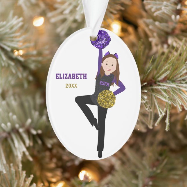 Brunette DanceLine Black & Purple Ornament (Tree)
