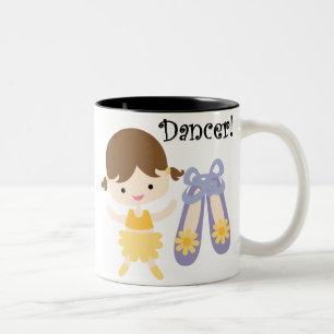 Brunette Dancer Two-Tone Coffee Mug