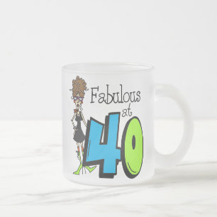 Brunette Fabulous at 40 Birthday Frosted Glass Coffee Mug